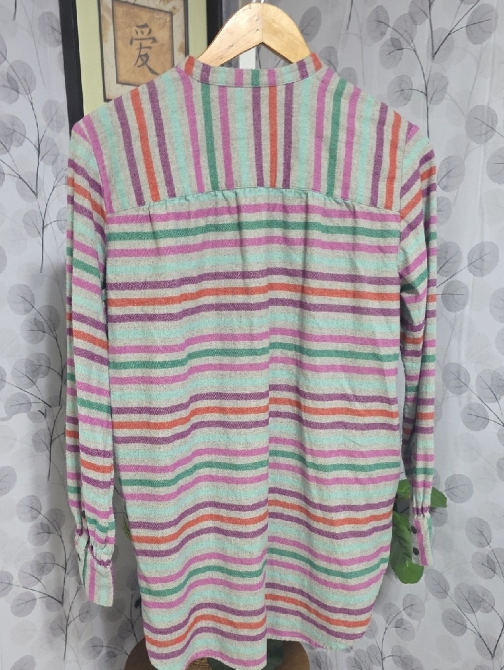 Lands' End Band-Collar Plaid Flannel Tunic – Size Small - Picture 7 of 8